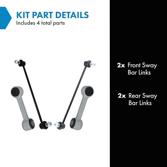 TRQ Sway Bar Stabilizer Link Set Front & Rear Compatible with 06 330xi