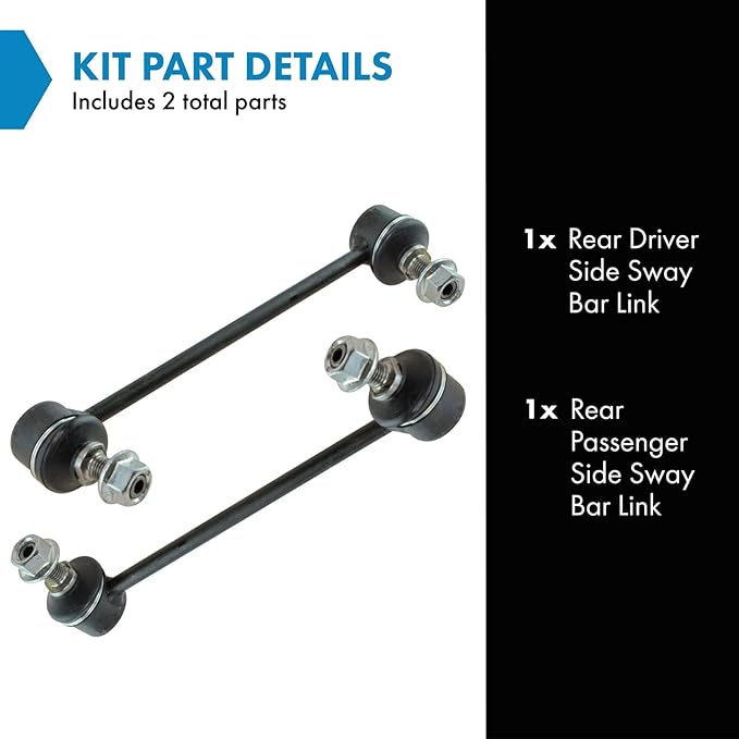 TRQ Rear Sway Bar Stabilizer Link Set Compatible with 2006-2010 Kia Optima 2007-2010 Rondo