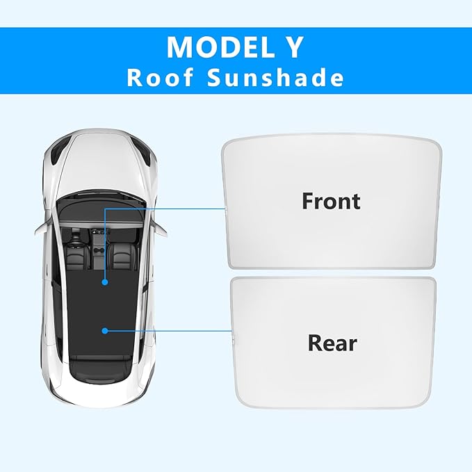 2025 Sunshade for Tesla Model Y 2024 - Foldable, No Sagging, Compatible with Tesla Y Accessories 2023 2022 2021, not fit for New Model Y 2025 Juniper (Light-Gray)