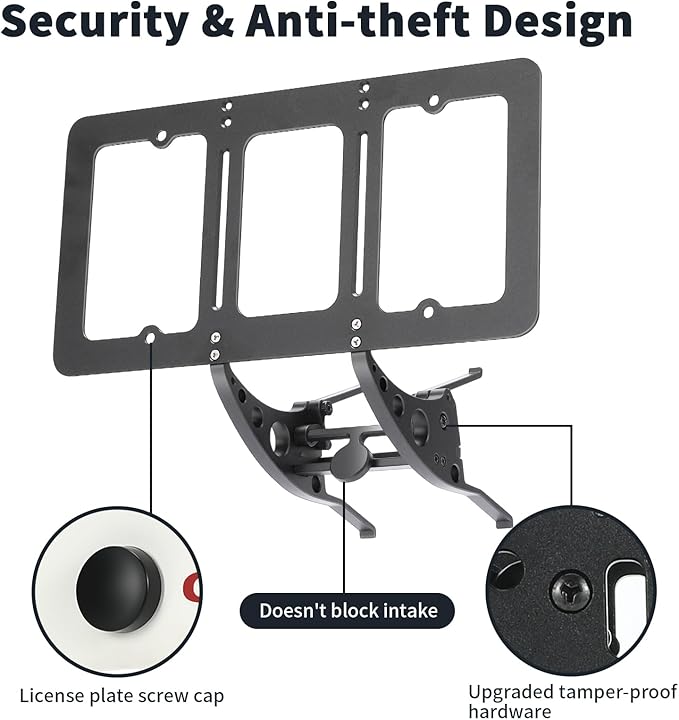 Tesla Model 3 Highland Front License Plate Holder, Height-Adjustable & No Drill License Plate Mouting Kit with Anti-Theft Features (FIt Model 3 2024-2025, No Front Bumper Camera)