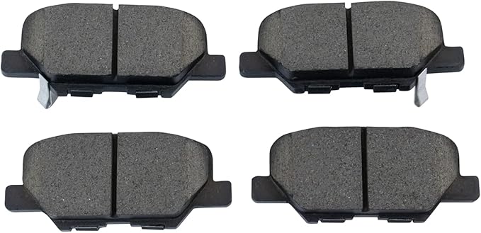 TRQ Rear Brake Pads Ceramic Hardware Wear Sensor Compatible with 2014-2016 Mazda 3 2014-2015 6 2014-2019 Mitsubishi Outlander 2013-2024 Outlander Sport