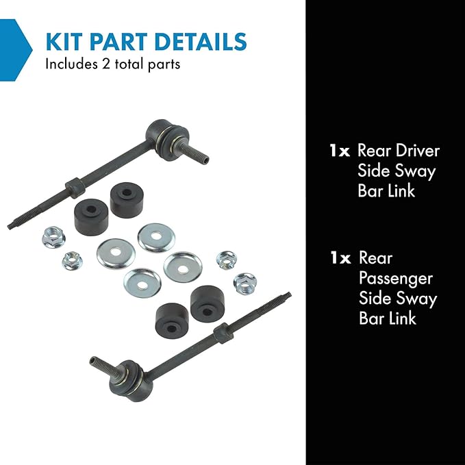 TRQ Rear Sway Bar Stabilizer Link Set Compatible with 2012-2015 Chevrolet Captiva Sport 2007-2009 Equinox Pontiac Torrent 2008-2010 Saturn Vue Suzuki XL-7