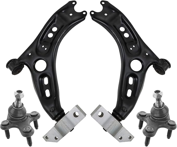 TRQ Front Lower Driver and Passenger Side Control Arm and Ball Joint Set 4 Piece Compatible with 2010-2017 Volkswagen Tiguan 2017-2018 Tiguan Limited