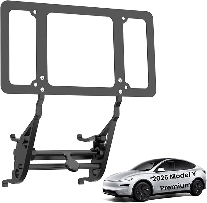 2026 Model Y Front License Plate Holder - USA Patent Made - Upgraded Lockable & No Drill License Plate Mounting Kit with Anti-Theft Features (Improved Gen2 Design)