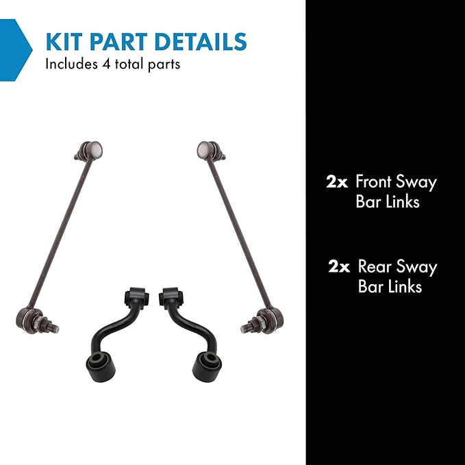 TRQ Front and Rear Sway Bar Link Set Compatible with 2008-2019 Nissan Rogue 2014-2015 Rogue Select 2017-2019 Rogue Sport
