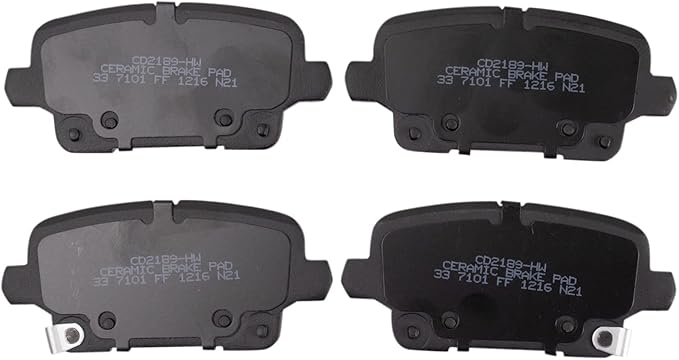 TRQ Rear Brake Pads Ceramic Hardware Wear Sensor Compatible with 2018-2024 Buick Envision 2018-2020 Regal Sportback 2018-2019 Regal TourX 2019-2024 Cadillac XT4