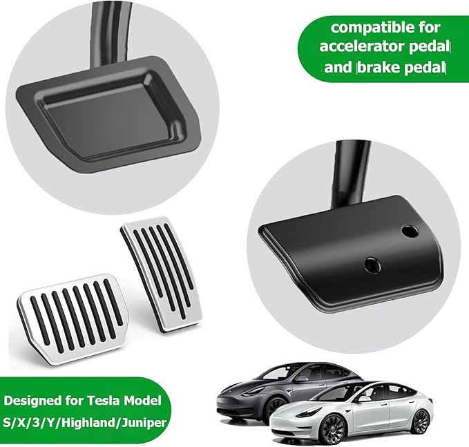 Topfit for Tesla Performance Pedal Pads Cover Foot Aluminum Non-Slip Pedals for Model Y(Juniper) Model 3(Highland) and Tesla Model 3/Y 2017-2026