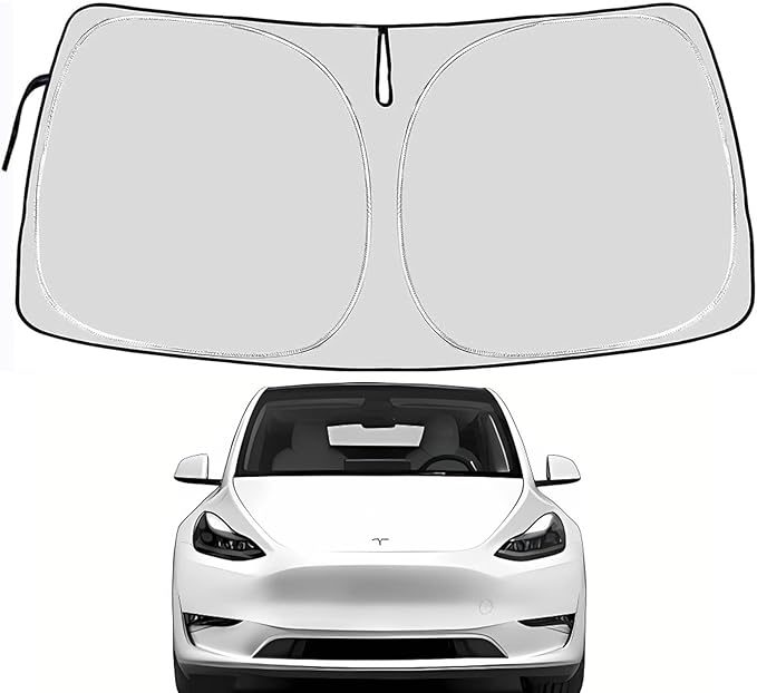Windshield Sun Shade Compatible with Tesla Model Y/3 2025 2024 2023 2022 2021 2020 2019 2018 2017 2016