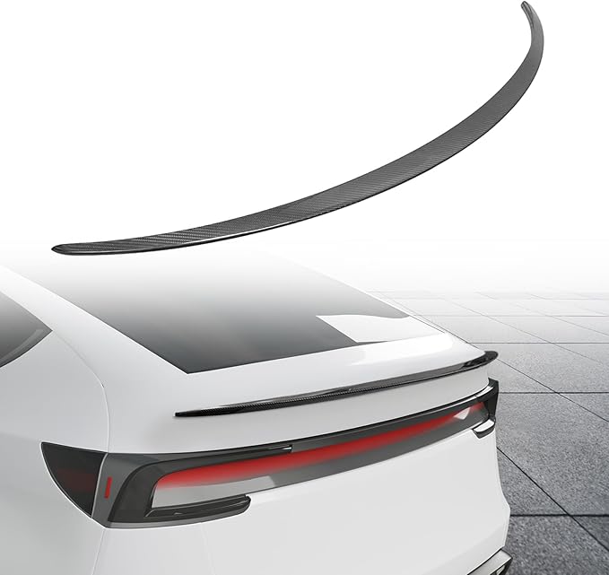 Spoiler Fit for Tesla Model Y Juniper 2025 2026, Upgrade ABS Material Rear Spoiler Wing OEM Rear Trunk Lip, Model Y Juniper Accessories, Glossy Carbon Fiber