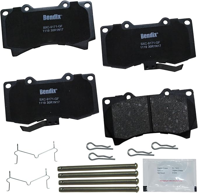 Bendix Priority1 CFC1119 Ceramic Front Brake Pads for Hummer H3 2010-2006, H3T 2010-2009