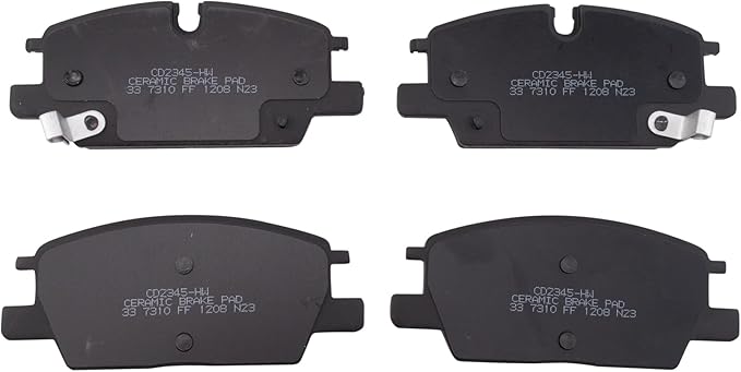 TRQ Front Ceramic Brake Pad Set Includes Hardware Compatible with 20-24 Chevrolet Malibu 21 Equinox with Brake Code J60 22-24 Equinox 21 GMC Terrain with Brake Code J60 22-24 Terrain