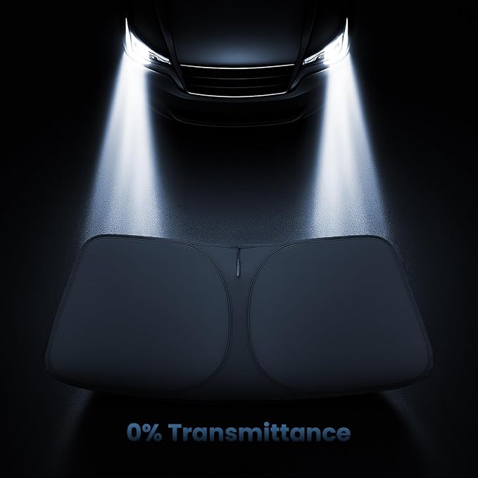 Windshield Sunshade for Subaru Forester 2019-2023, 2024, 2025, 2026 - Innovative No-Light-Pass Technology, Mirror Cut-Out, Blocks 99% UV Rays, Fade-Resistant, Easy-Fold Forester Windshield Sun Shade