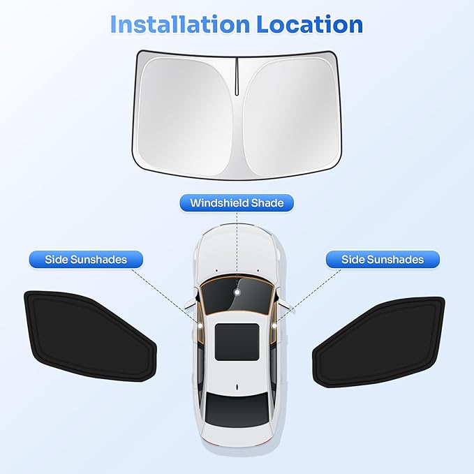 Window Shades for 2015-2025 2026 Ford Transit Accessories Windshield Sun Shade Side Rear Window Cover Sunshade Sun Visor Shield Privacy Protection for Camping Keep Vehicle Cool Black 3PCS