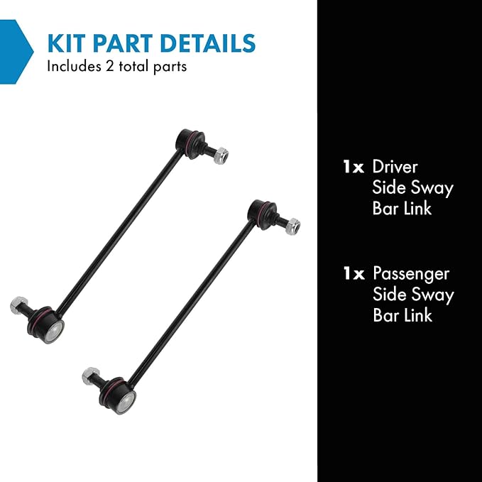 TRQ Driver & Passenger Side Sway Bar Stabilizer Link Set Compatible with 2001-2004 Ford Escape 2011-2014 Mazda 2 2016-2021 CX-3 1995-1998 Protege Tribute
