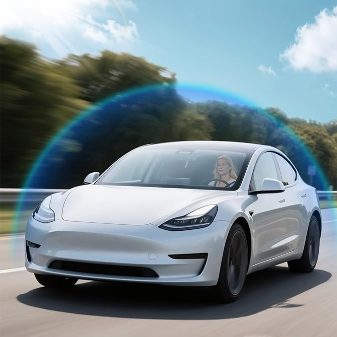 Sunshade Roof for Tesla Model Y 2020-2025 Accessories, Sag-Free&No Gap, Heat Insulation Glass Roof Sunshade Sunroof, Magnetic-Mid Design, No-light Leakage OEM-fit Roof Shade Accessories