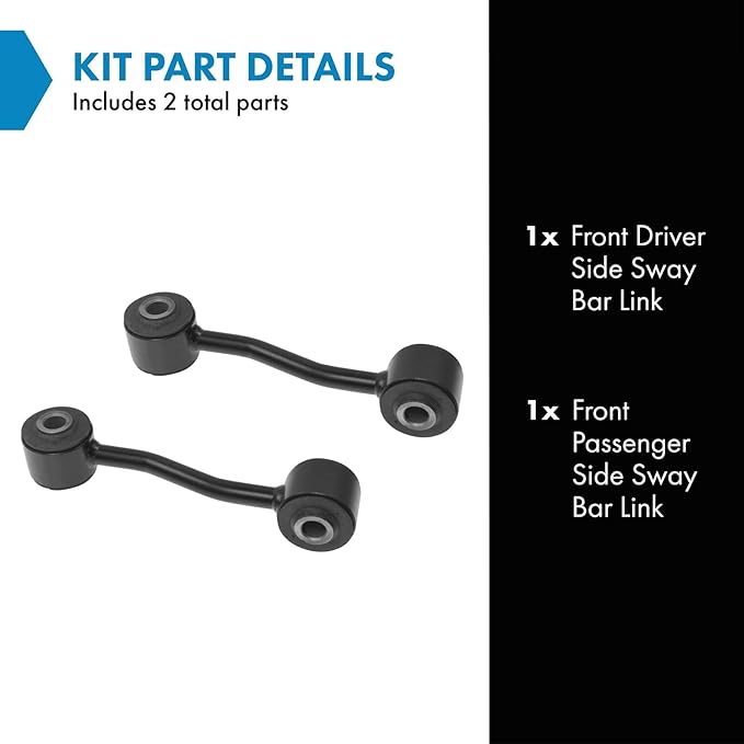 TRQ Front Driver and Passenger Side Sway Bar Link Set 2 Piece Compatible with 2002-2007 Jeep Liberty