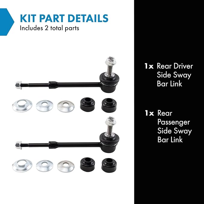 TRQ Rear Sway Bar Stabilizer Link Set Compatible with 2013-2019 Ford Escape 2015-2019 Lincoln MKC