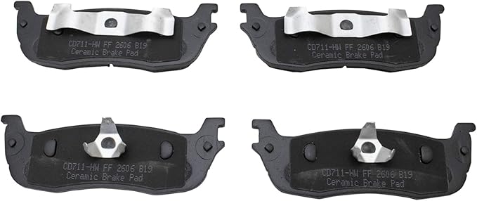 TRQ Rear Brake Pads Ceramic Compatible with 1997-2004 Ford Expedition 1997-2004 F-150 2004 F-150 Heritage 1997-1999 F-250 2002 Lincoln Blackwood 1998-2002 Navigator 2003-2011 Town Car