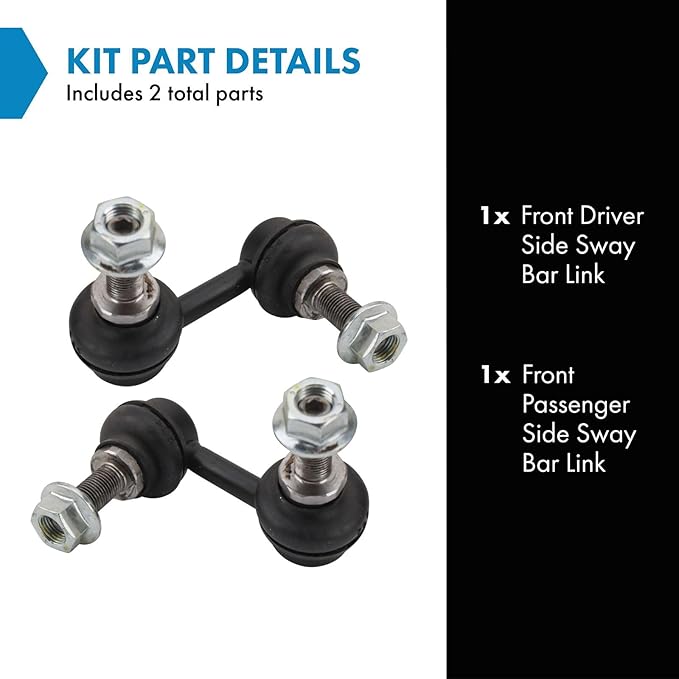TRQ Front Driver and Passenger Side Sway Bar Link Set 2 Piece Compatible with 2017-21 Nissan TITAN 2016-23 TITAN XD