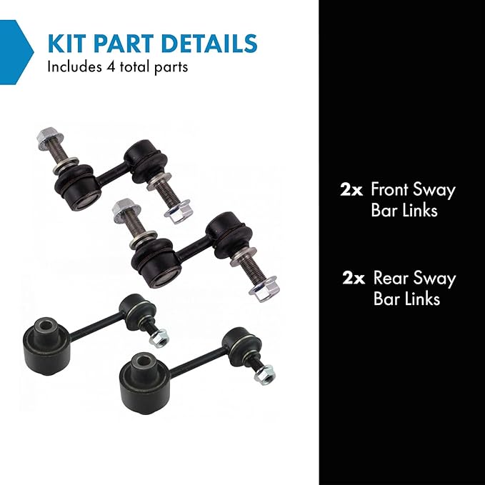 TRQ Front and Rear Sway Bar Link Set 4 Piece Compatible with 2010-2014 Subaru Legacy