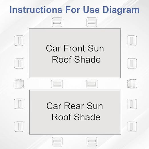 16 Pcs Sunshade Clips, Roof Sunshade Insert Clips Compatible with Model 3/Y/S/X, Sun Roof Shade Fasteners for Sunshade Installation and Stability (Clear)