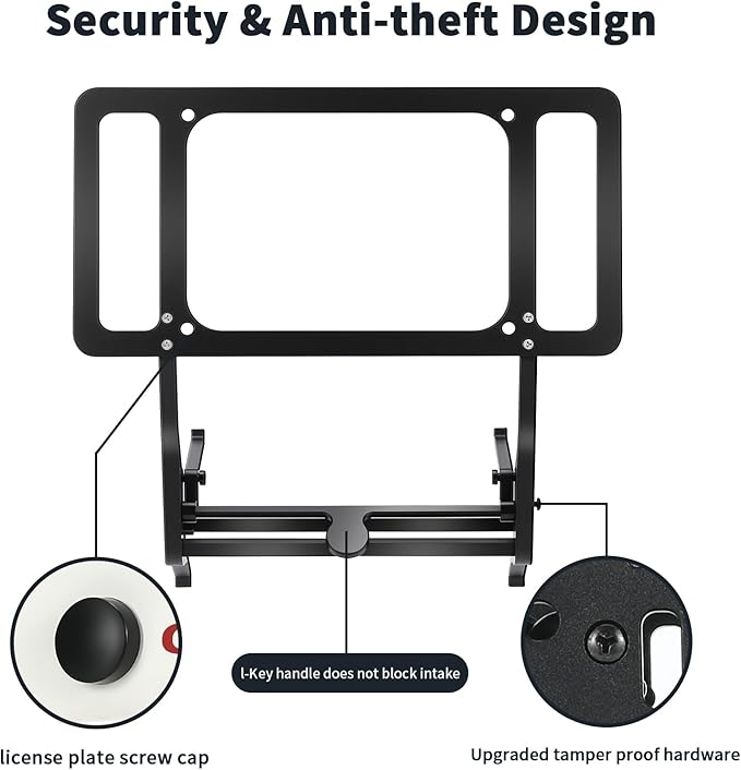 2026 Tesla Model 3 Front License Plate Holder - No Block Camera Visibility, Bumper Paint-Safe & Lockable & No Drill License Plate Mounting Kit with Anti-Theft Features