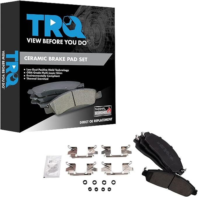 TRQ Front Brake Pads Ceramic Compatible with 2018-2021 Nissan LEAF
