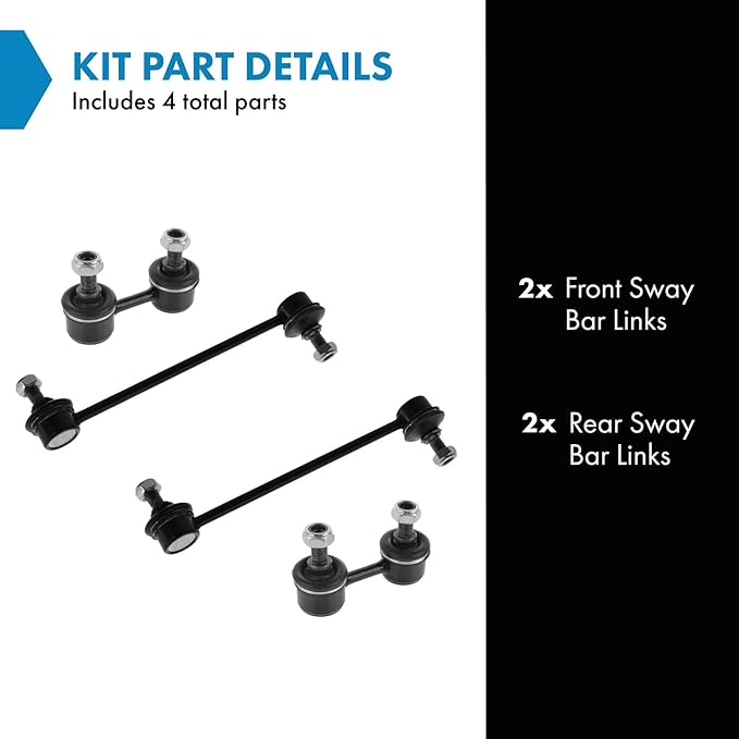 TRQ Front & Rear Sway Bar Stabilizer Link Set Compatible with 1992-1996 Lexus ES300 1995-1996 Toyota Avalon Camry