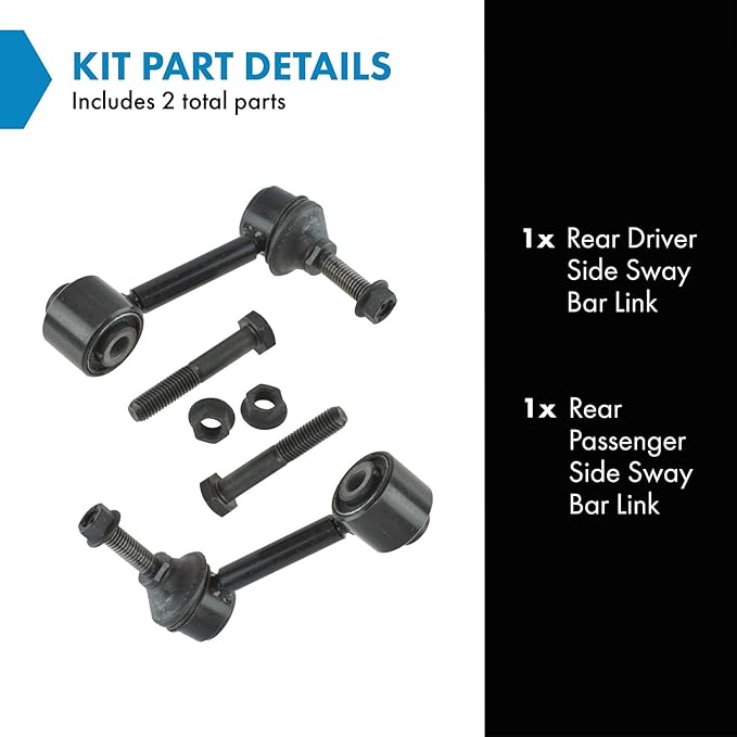 TRQ Stabilizer Sway Bar End Link Rear LH Driver RH Passenger Pair for Audi VW