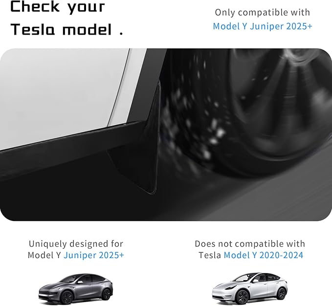 2025 2026 Mud Flaps for New Tesla Model Y Juniper [No Drilling, Protect Paint] 4Pcs PP+TPE Flexible Splash Guards, All-Weather Fender Guards Accessories