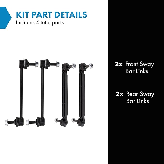 TRQ Sway Bar Stabilizer Link Set Compatible with 2017-2019 Jeep Compass