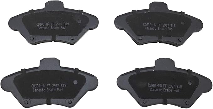 TRQ Front Brake Pads Ceramic Hardware Compatible with 1994-1998 Ford Mustang 1993-1997 Thunderbird 1993-1997 Mercury Cougar