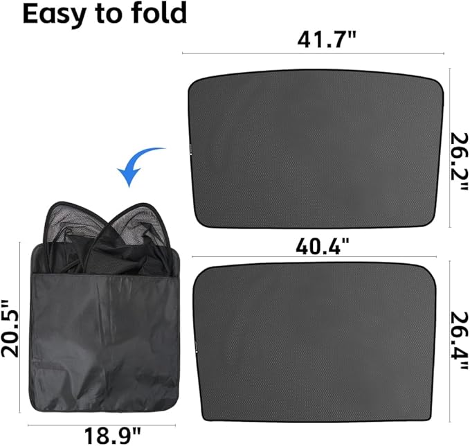 2-in-1 Foldable Sunshade Roof for Tesla Model 3 Juniper/Launch, Lightweight Mesh Glass Roof Sun Shade, UV Heat Insulation Front & Rear Sunroof Windshield Cover