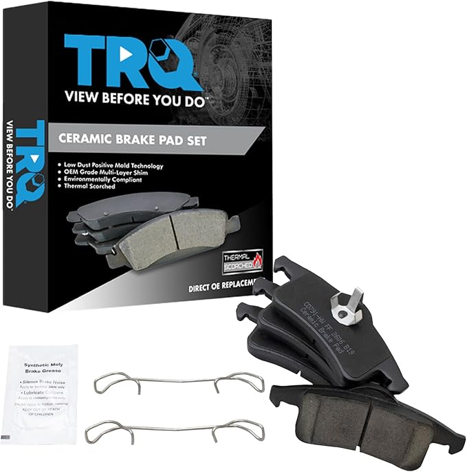 TRQ Rear Brake Pads Ceramic Compatible with 1999-2004 Jeep Grand Cherokee