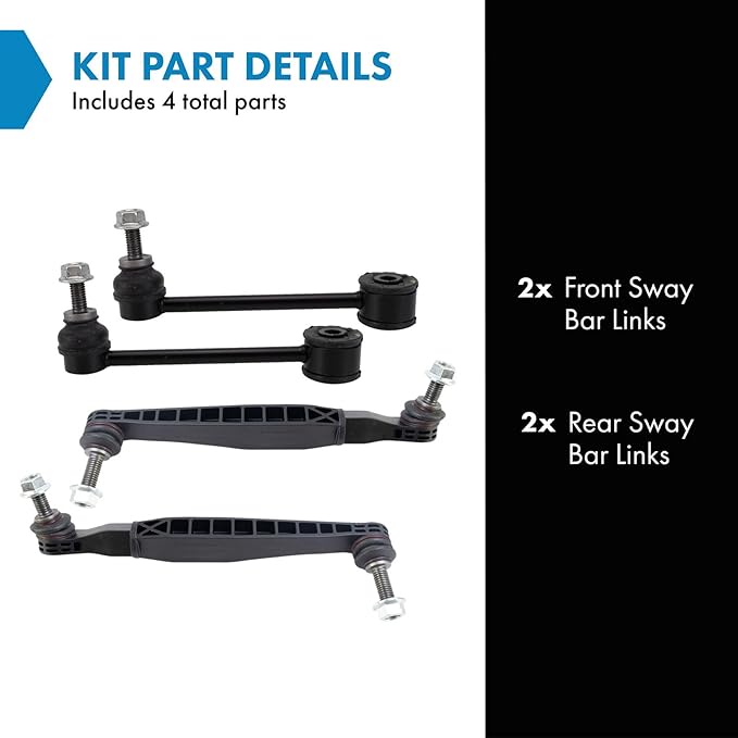 TRQ Front and Rear Sway Bar Link Set 4 Piece Compatible with 13-19 Cadillac ATS Rear Wheel Drive 14-19 CTS Rear Wheel Drive 16-19 Chevrolet Camaro