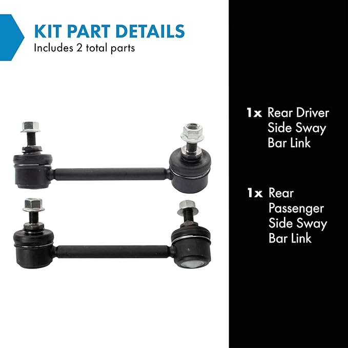 TRQ Rear Driver and Passenger Side Sway Bar Link Set 2 Piece Compatible with 2013-2022 Mazda CX-5 2014-2018 3 2014-2021 6 2016-2022 CX-9