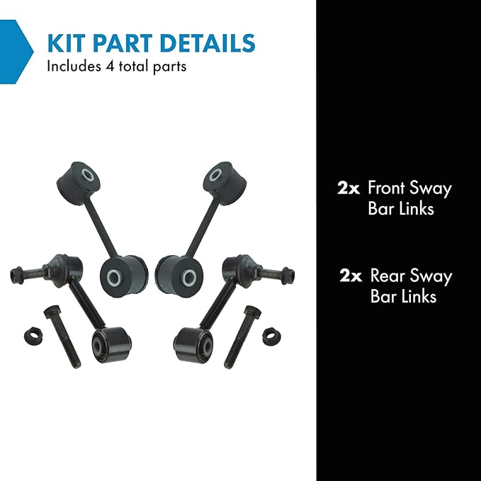 TRQ Sway Bar Stabilizer Link Set Front & Rear Compatible with 05 Jetta