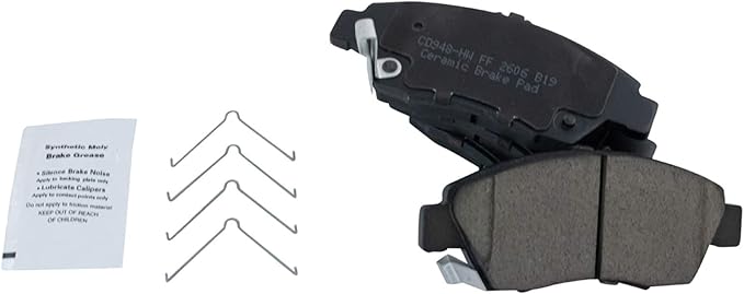 TRQ Front Brake Pads Ceramic Hardware Wear Sensor Compatible with 2013-2014 Acura ILX 2002-2006 RSX 2003-2011 Honda Civic 1994-1997 Civic del Sol 2011-2015 CR-Z 2007-2013 Fit