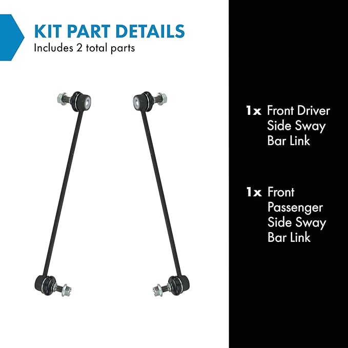 TRQ Front Sway Bar Stabilizer Link Set Compatible with 2003-2011 Saab 9-3 2010-2011 9-3X