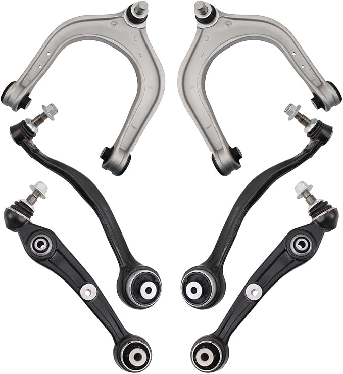 TRQ Front Lower and Upper Control Arm with Ball Joint Set 6 Piece Compatible with 2019-2023 BMW X5 X6 X7