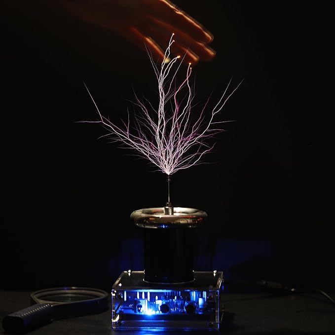 JZENT Bluetooth Music Tesla Coil SSTC Desktop Toy Plasma Loudspeaker Arc Generator Wireless Transmission Teaching Demonstration Experiment Model JE-28