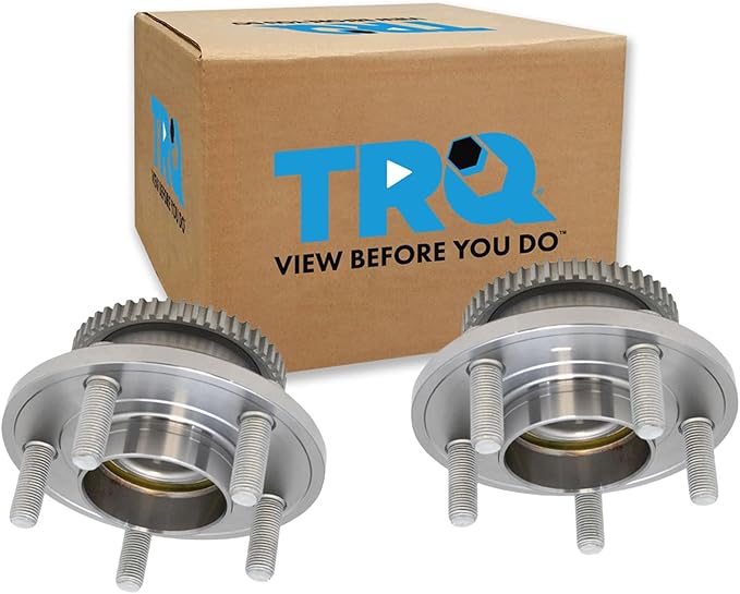 TRQ Front Wheel Bearing and Hub Assembly Set 2 Piece Compatible with 2015-21 Ford Mustang EcoBoost 2015-21 Mustang GT Premium 2015-17 Mustang V6 2015-21 Mustang EcoBoost Premium 2015 Mustang GT
