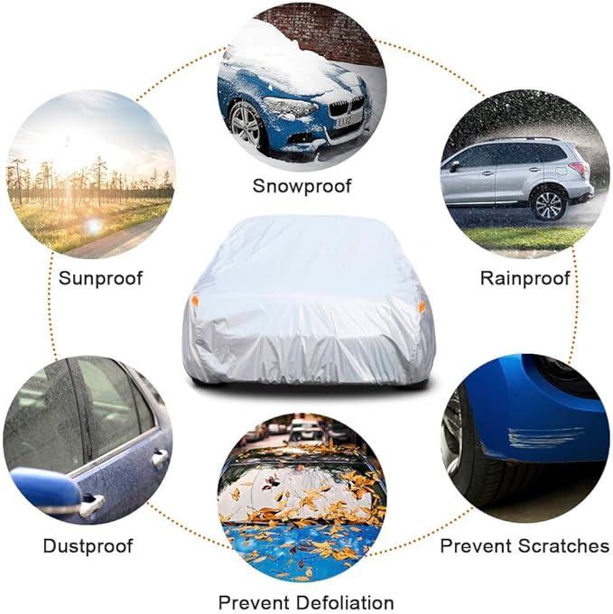 Kayme 6 Layers Car Cover Custom Fit for Nissan 350Z/370Z（2009-2025） Waterproof All Weather for Automobiles, Outdoor Full Cover Rain Sun UV Protection.Silver