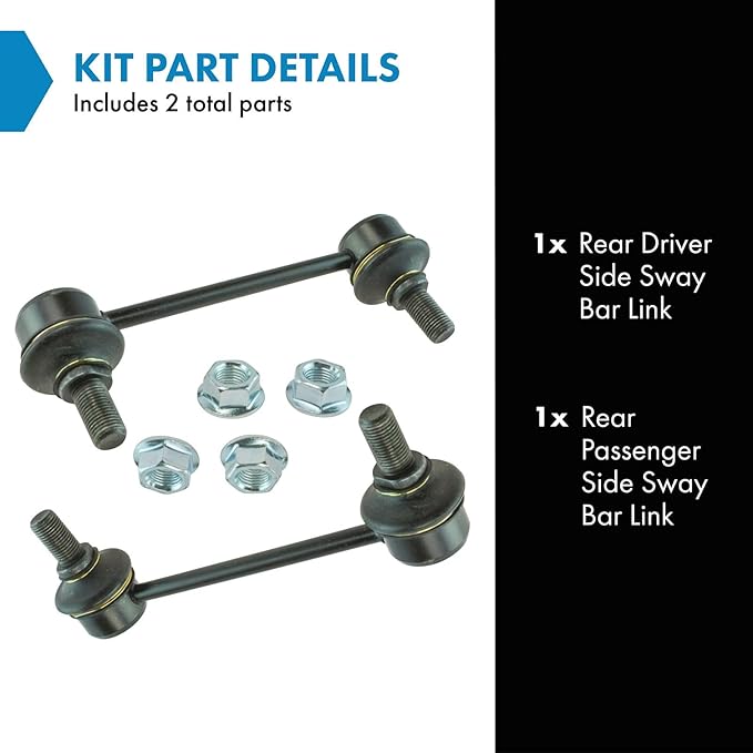 TRQ Rear Sway Bar Stabilizer Link Set Compatible with 2010-2015 Hyundai Tucson 2011-2016 Kia Sportage