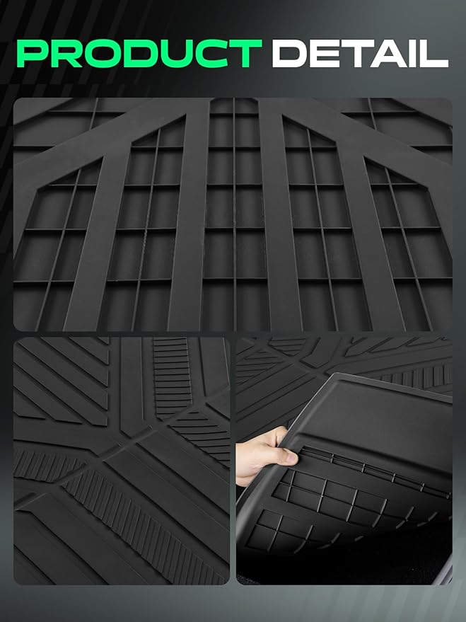 YHTAUTO Rear Cargo Trunk Mat Compatible with Tesla Model Y Juniper 2025 2026, TPE Floor Liners All Weather Custom Fit, Black