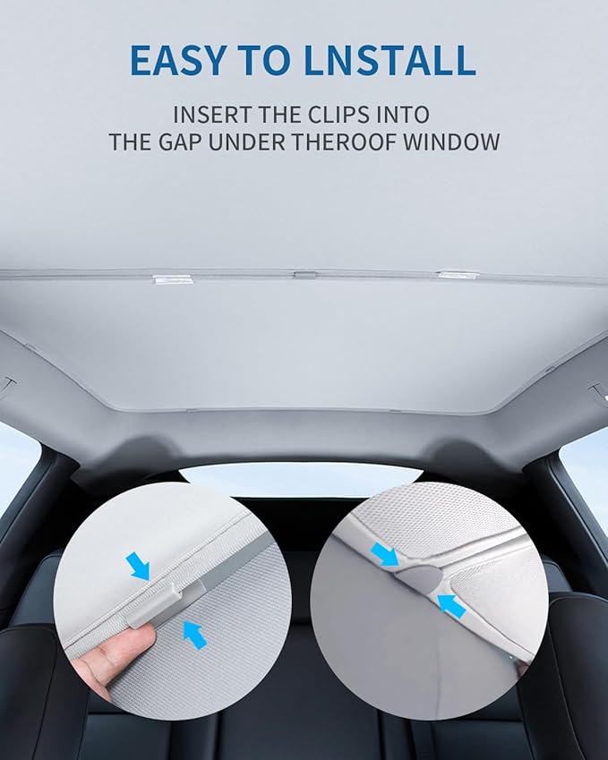 2025 Newly Upgraded Sunshade Roof for Tesla Model Y Nano - Molecular Insulation Technology, Blocks UV Rays & Heat, Ideal Tesla Accessory (Gray, Model Y (2020-2024)
