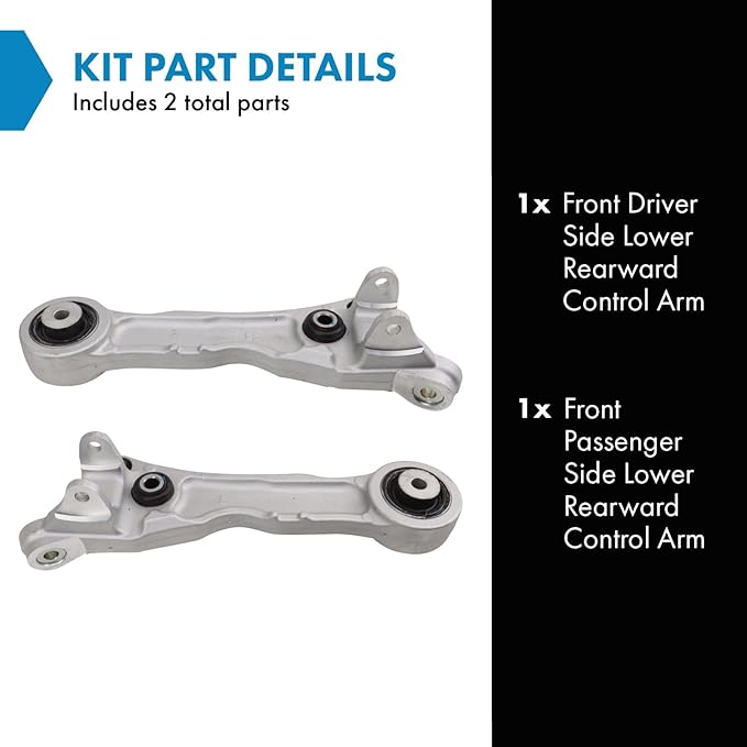 TRQ Front Lower Control Arm Set Compatible with 2003-2008 Jaguar S-Type 2005-2009 Super V8 2004-2009 Vanden Plas 2009-2015 XF 2010-2015 XFR 2013-2015 XFR-S XJ8 XJR 2007-2015 XK XKR 2012-2015 XKR-S