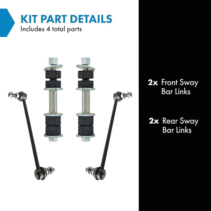 TRQ Front & Rear Sway Bar Stabilizer Link Set Compatible with 2000-2004 Nissan Xterra