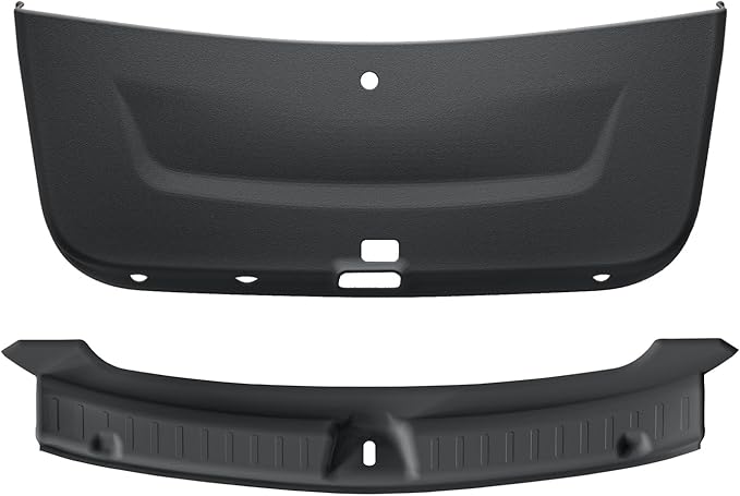 LUCKEASY 2PCS Trunk Tailgate Mat & Rear Bumper Guard for Tesla Model Y Juniper 2025 2026 Rear Door Back Protective Liner & Trunk Bumper Guard Sill Cover Cargo Protector Mat TPE Black