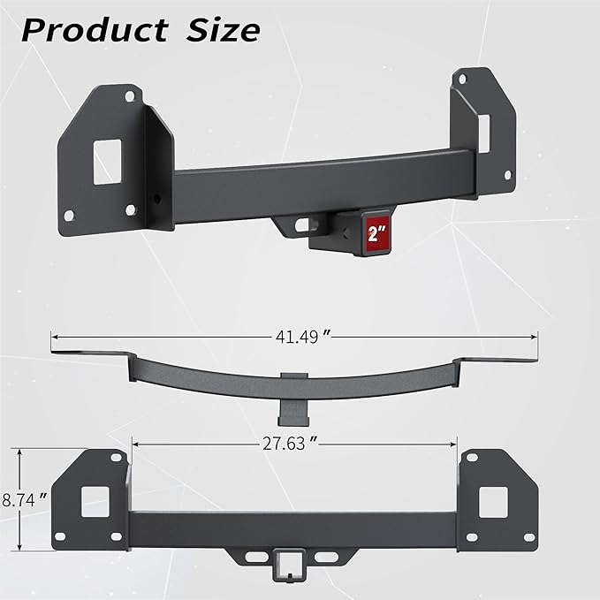 LOCAME Class 3 Trailer Hitch Compatible with Tesla Model Y 2020-2026, 2 Inch Rear Towing Hitches Receiver Powder Coated Black